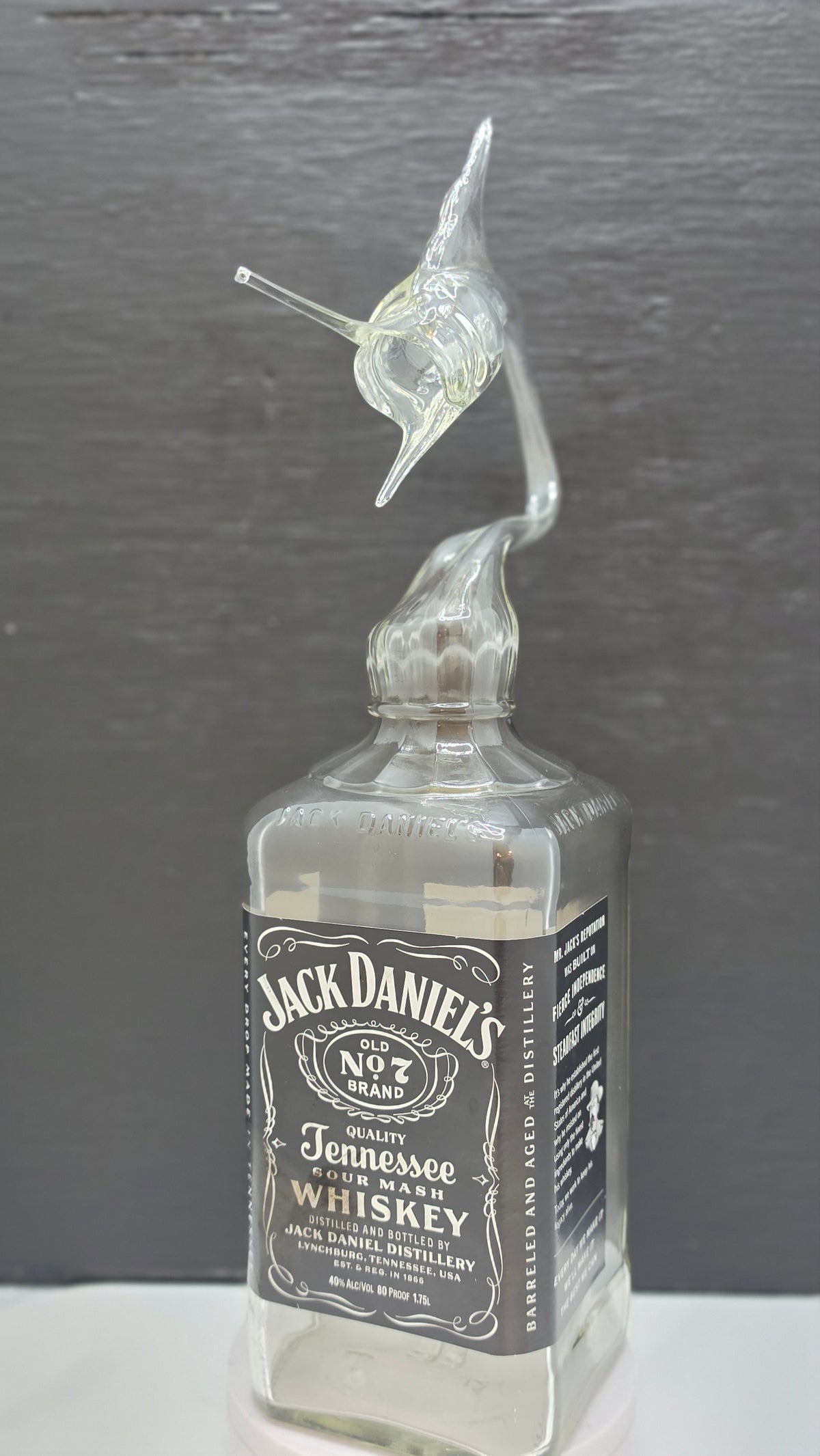 Monster Marlin Glass Bottle Sculpture – Large Dramatic Handcrafted Decorative Art