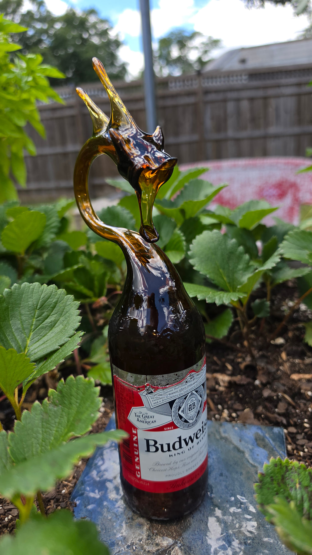 Bold Glass Dragon Bottle Sculpture – Handcrafted One-of-a-Kind Art