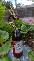 Bold Glass Dragon Bottle Sculpture – Handcrafted One-of-a-Kind Art