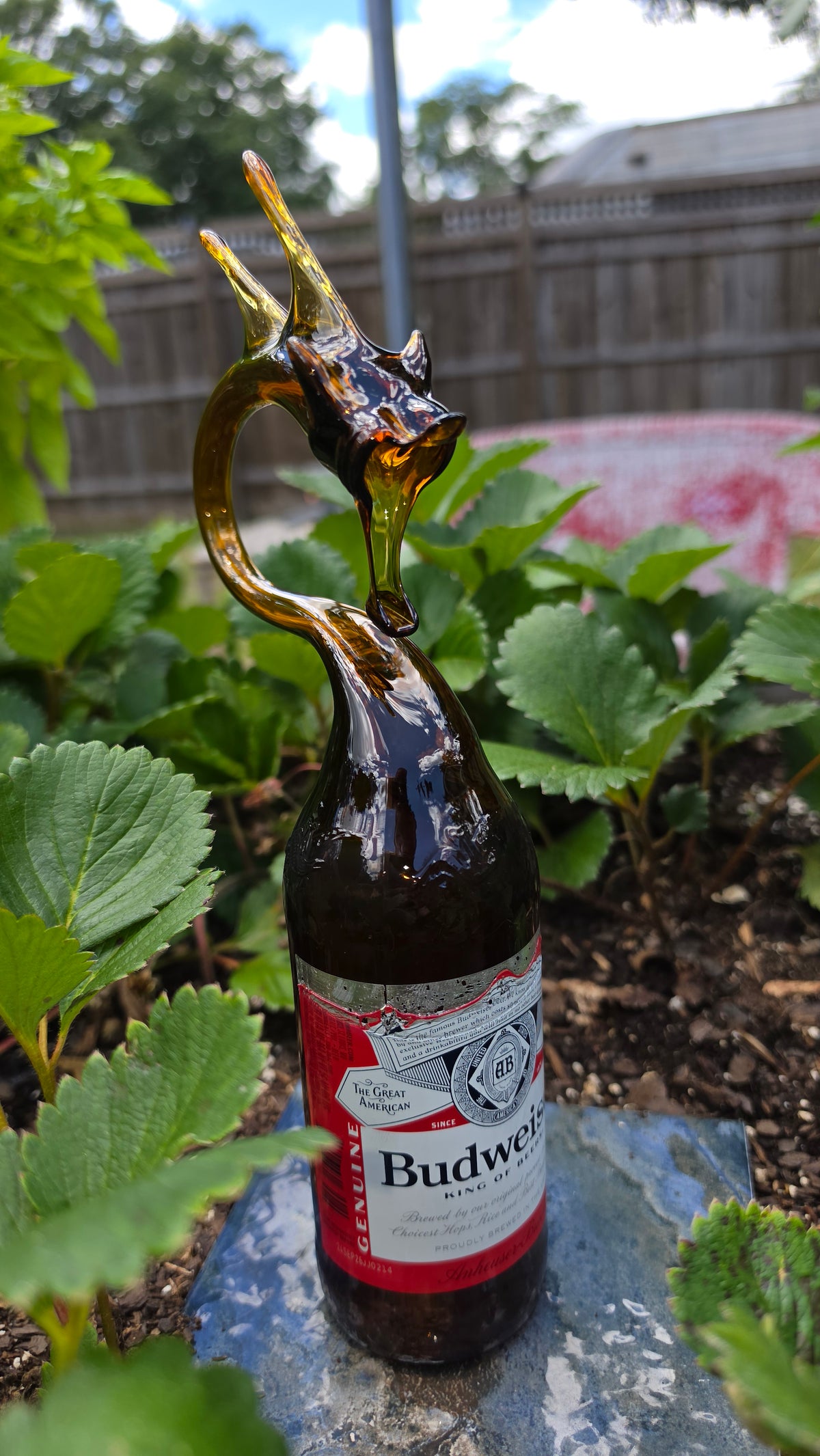 Bold Glass Dragon Bottle Sculpture – Handcrafted One-of-a-Kind Art