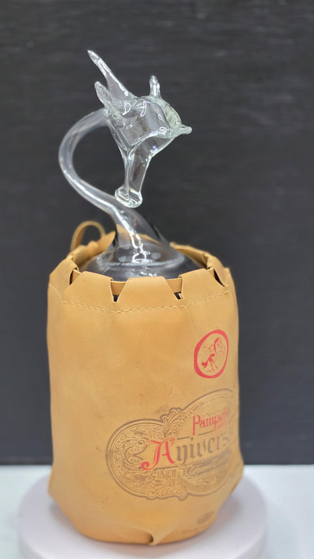 Majestic Dragon Glass Bottle Sculpture with Pouch – Handcrafted Decorative Art