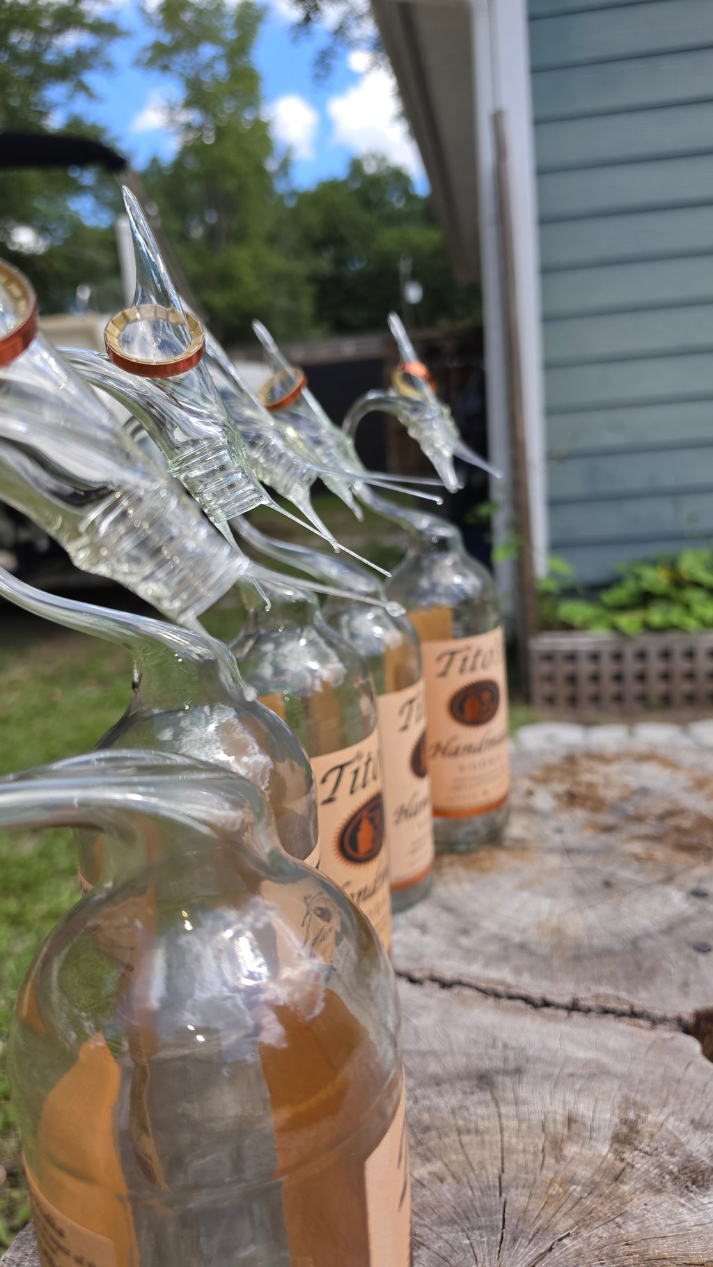 Clear Glass Marlin Bottle Sculpture – Handcrafted Fishing Art Gift