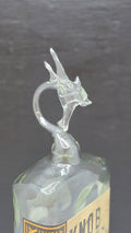 Rich Amber Square Glass Dragon Bottle Sculpture – Handcrafted Decorative Art