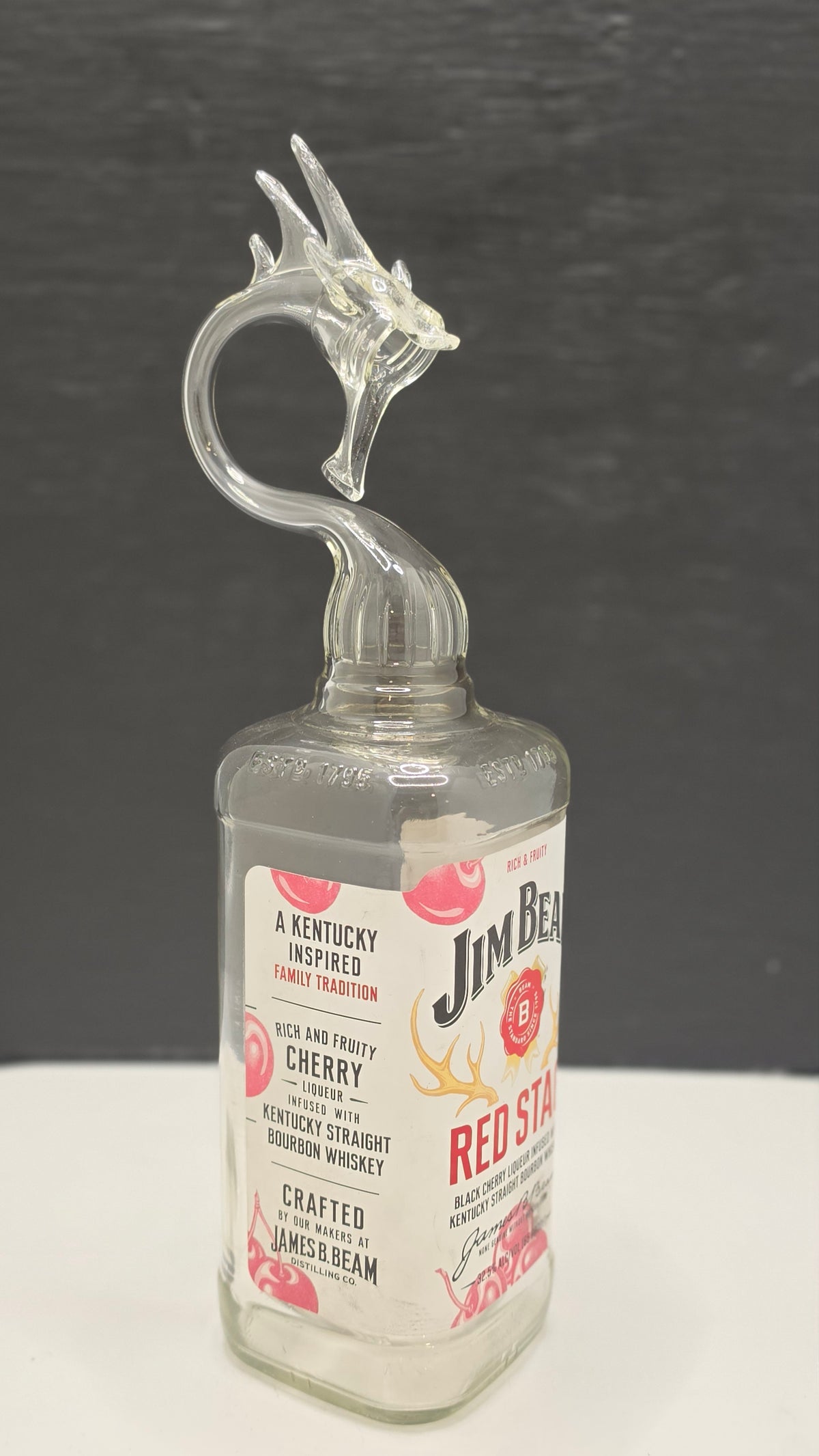 Glass Dragon Bottle Sculpture – Handcrafted Decorative Art – view 2