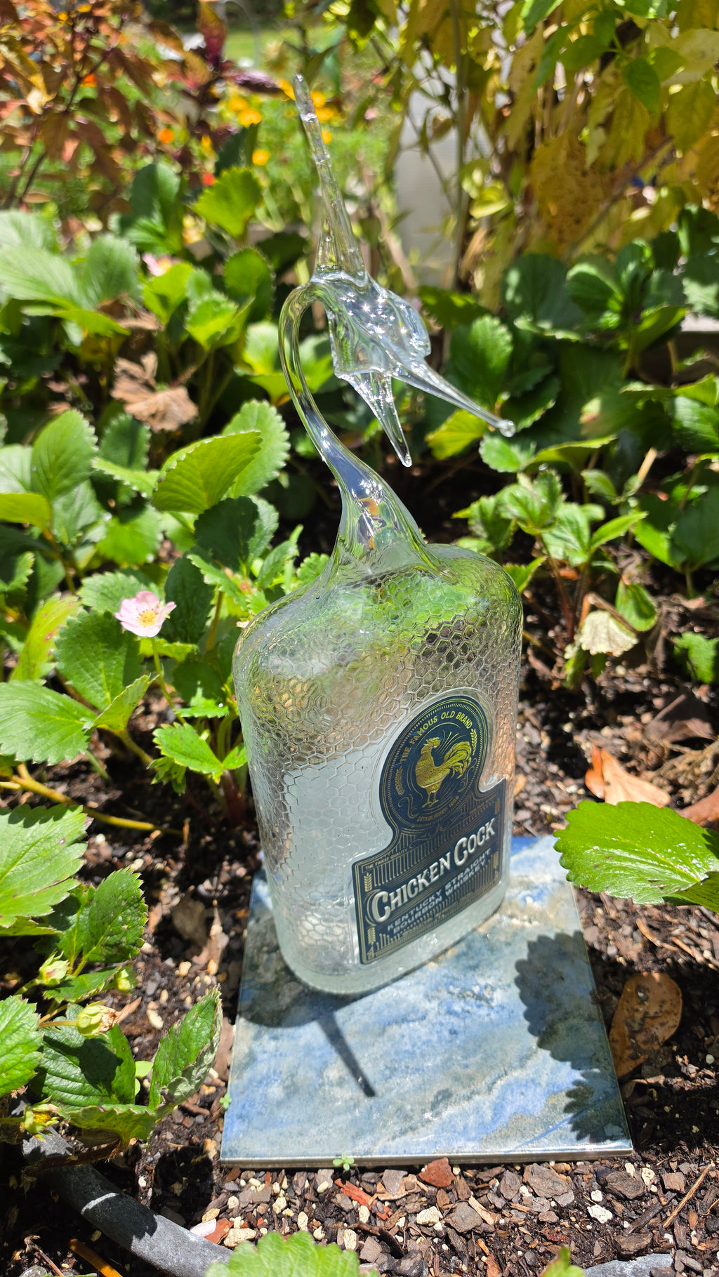 Bold Glass Marlin Bottle Sculpture – Handcrafted Small Batch Art