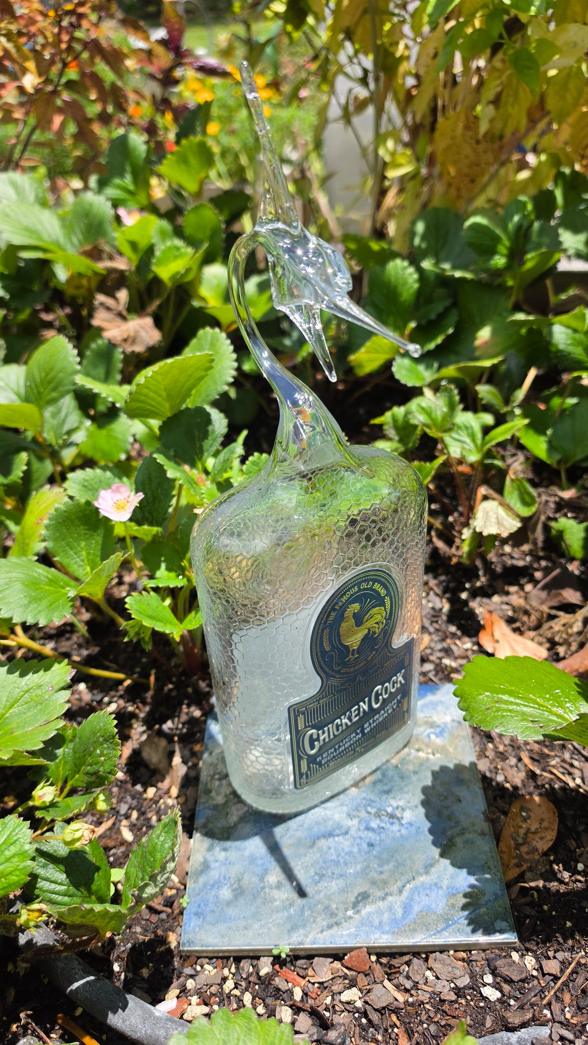 Bold Glass Marlin Bottle Sculpture – Handcrafted Small Batch Art